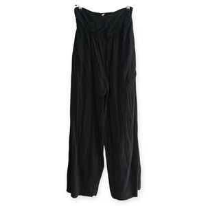 Free People Crossover Waist Cotton Linen Wide Leg Pants Small